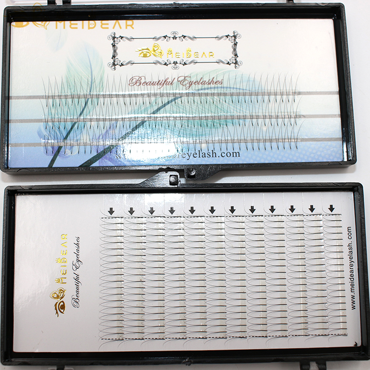 Meidear individual flare clusters knot free eyelashes with own brand name design